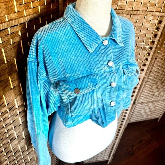 Urban Outfitters BDG blue corduroy cropped jacket L - Picture 5 of 16